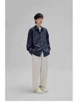 Basic Long Sleeve Cotton Blend Shirt