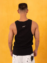 Men's Cleanfit Black Ribbed Gym Tank