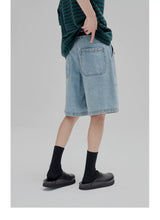 Relaxed Vintage Wash Denim Shorts