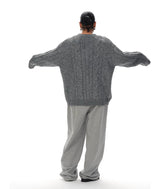 Men's V-neck Twist Wool Blend Sweater