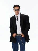 Classic Vintage Oversized Double-breasted Wool Blazer