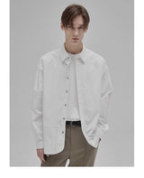 Basic Satin Slub Curved Hem Shirt