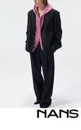 Merino Wool Pleated Elastic Waist Pants