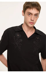 Embroidered Seagull V-neck Polo Shirts