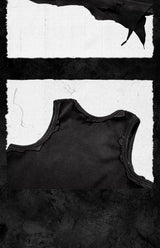 Distressed Ripped Patch Slim Tank Top