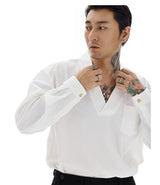 Loose V-Neck Pullover Shirt