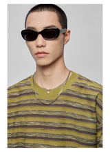 Striped Raw Edge Long Sleeve Tee