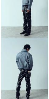 Waterproof Short Grey-blue Vintage Cargo Jacket