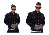 Stretchy Distressed Slim Cropped Denim Jacket