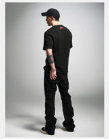 Black Boxy Short Sleeve Modal Tee