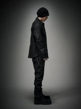 Dark Waxed Oversized Denim Shirt Jacket