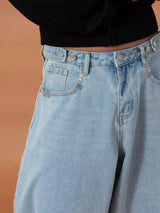 Men's Wide Leg Light Blue Jeans