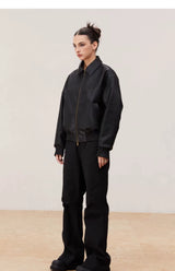 Vintage Matte Drop Shoulder PU Jacket