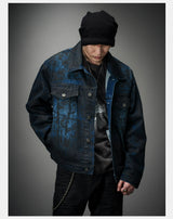 Distressed Ice Blue Ombre Denim Jacket