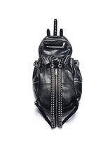 Riveted Adjustable Two-tone Leather Bucket Backpack