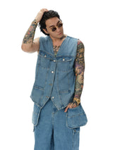 Wild West Washed Denim Vest