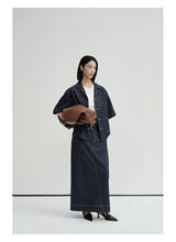 Cropped Contrast Cuban Collar Shirt Jacket