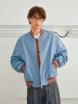Men's Loose Color Block Bomber Jacket