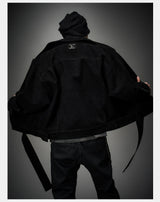 Oversized Raglan Suede Ribbon Jacket