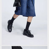 Special Waistband Tailored Washed Denim Shorts