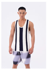 Men's Loose Striped Knit Tank Top
