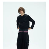 Two-tone Asymmetrical Pleated Baggy Sweatpants