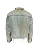 Cropped Ripped Distressed Denim Jacket