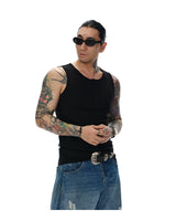 Men's Henley Ribbed Tank Top