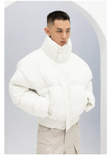 Men's Black White Gray Puffer Jacket