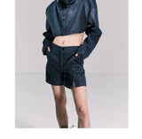 Y2K Cropped Stand Collar Jacket