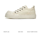 Distressed Washed Jumbo Platform Commuter Sneakers