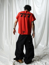 Black Adjustable Distressed Plaid Cargo Pants