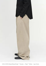 Natural Wash Double Pleated Loose Pants