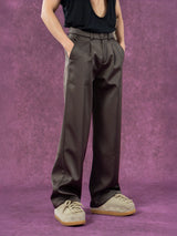 Men's Loose Satin Straight Leg Pants