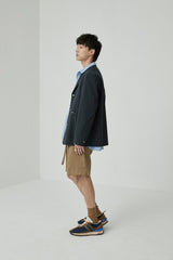 Draped Drawstring Elastic Waist Pleated Shorts