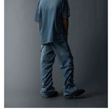 Two-Tone Washed Mesh Patchwork Tee