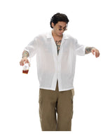 Elegant French Linen Cuban Collar Shirt