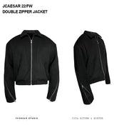 Men's Double Zipper Wool Jacket