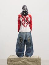 Leopard Print Rhinestone Colorblock Hip-hop Jersey