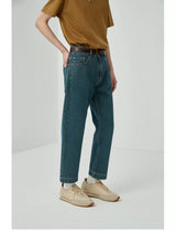 Vintage Washed Straight Ankle Jeans