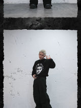 Devil Portrait Digital Print Knit Sweater