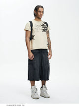 Loose Double Waistband Vintage Cotton Shorts