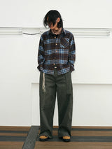 Men's Long-sleeve Plaid Wool Blend Shirt
