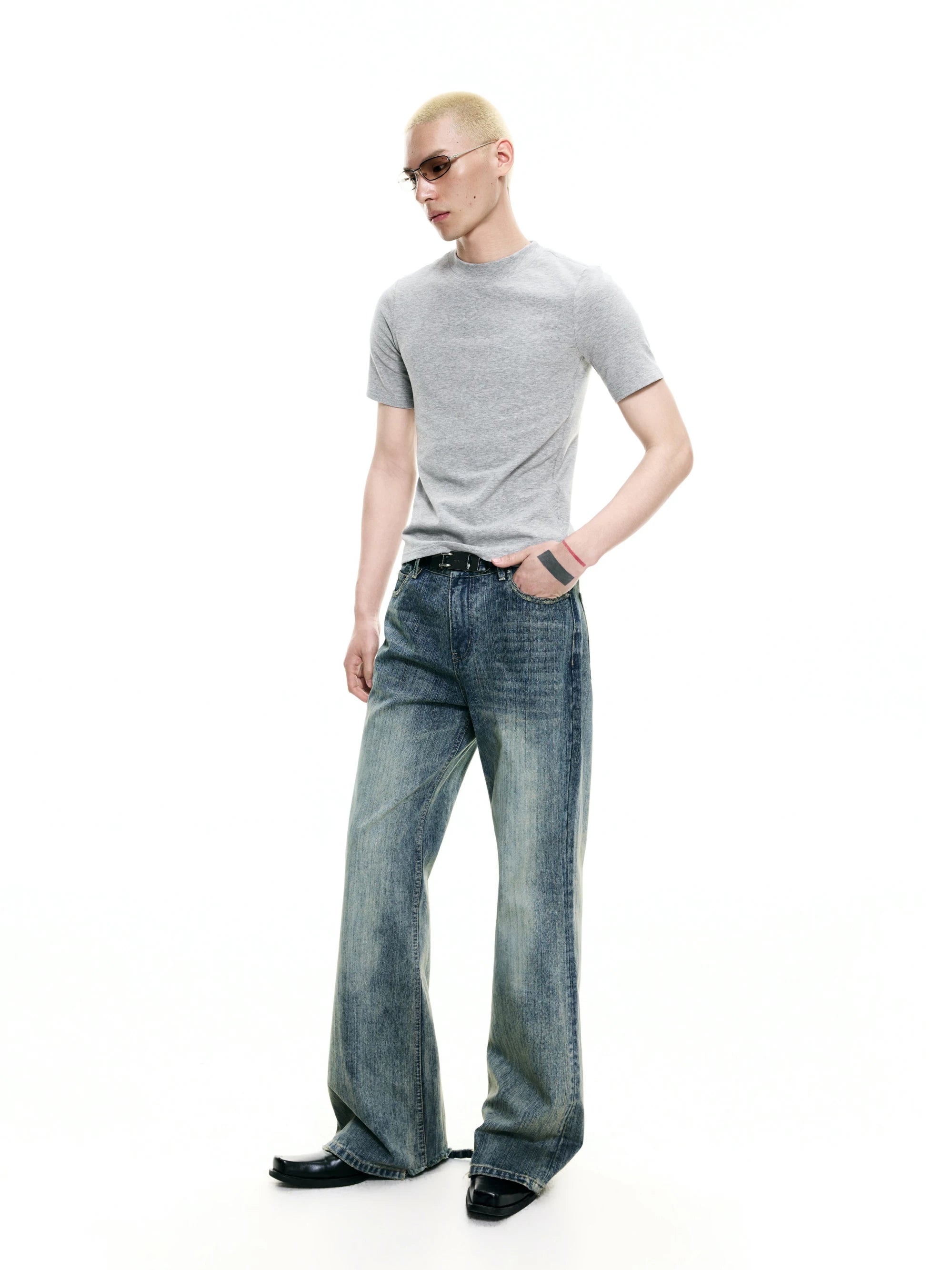 Stretchy Fitted Short Sleeve Crop Tee