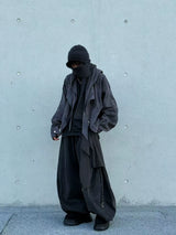 Cropped Loose Suede Detachable Hood Jacket
