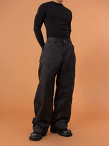 Men's Black Windproof Warm Cargo Pants