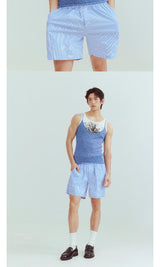 Mixed Blue Deep V Knit Camisole