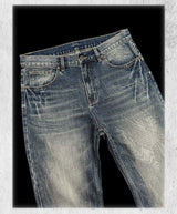 Heavy Washed Loose Flared Stacked Jeans