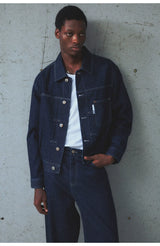 Okayama Classic Pleated Cropped Denim Jacket