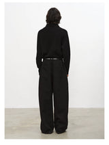 Curved Knife Pleated Wrinkle-resistant Pants